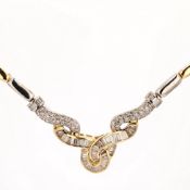 Extravagantes Collier mit Diamanten und Brillanten, ges. ca. 2,15 ct