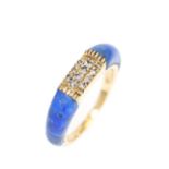 Moderner Ring mit Lapis lazuli und Brillanten