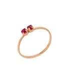 Zarter Ring mit pinken Saphiren