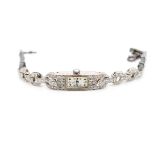 Art Deco Damenarmbanduhr mit ca. 1,9 ct Diamanten