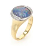 Ring, 750 Gold mit Opal Triplette und Diamanten