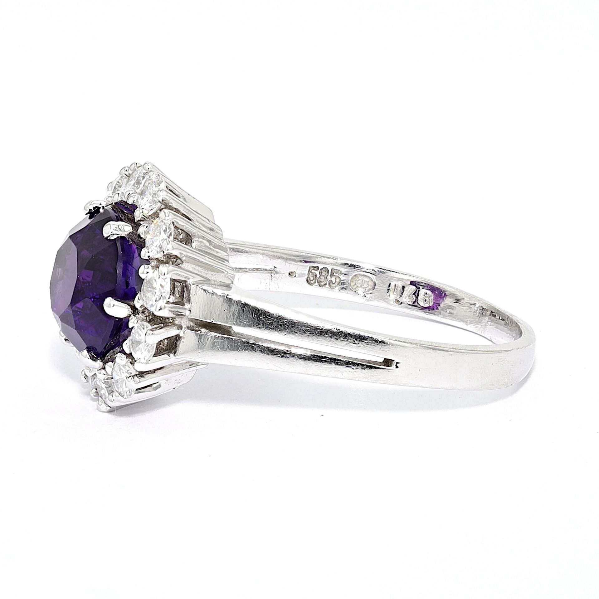 Ring mit Amethyst und Brillanten - Bild 5 aus 6