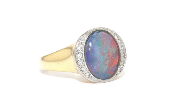 Ring, 750 Gold mit Opal Triplette und Diamanten - Image 3 of 6