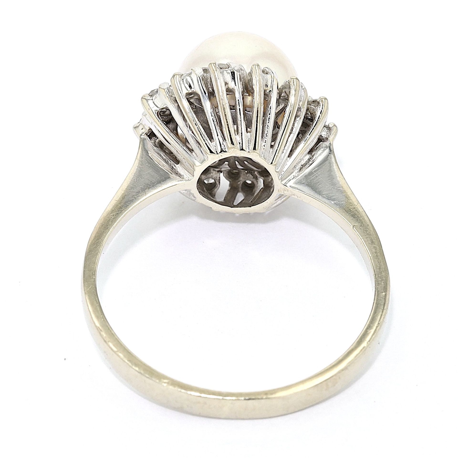 Vintage Ring mit Zuchtperle und Diamanten - Image 3 of 6