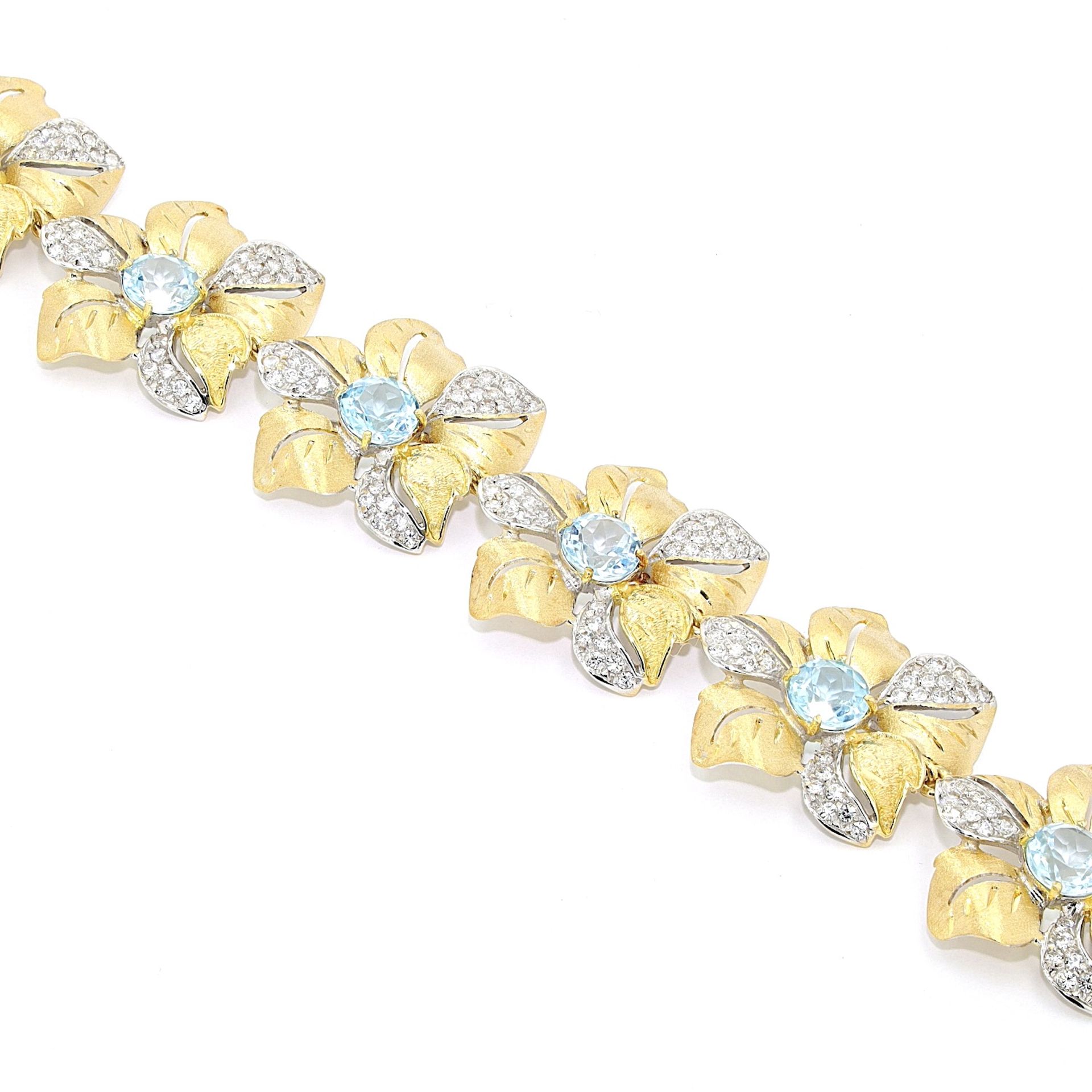 Bracelet, 750 gold with topazes and cubic zirconias - Image 2 of 4