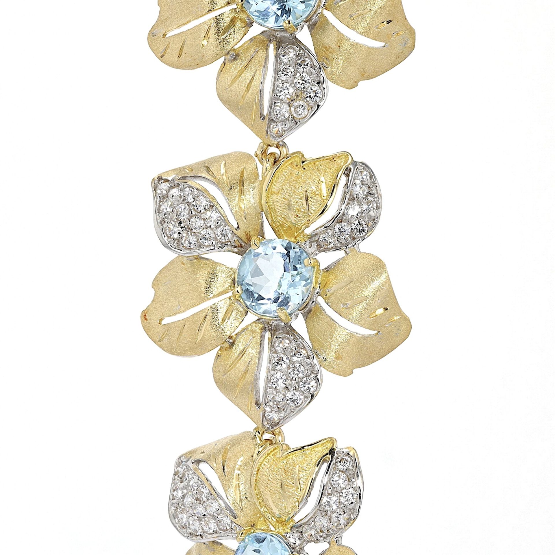 Bracelet, 750 gold with topazes and cubic zirconias - Image 3 of 4