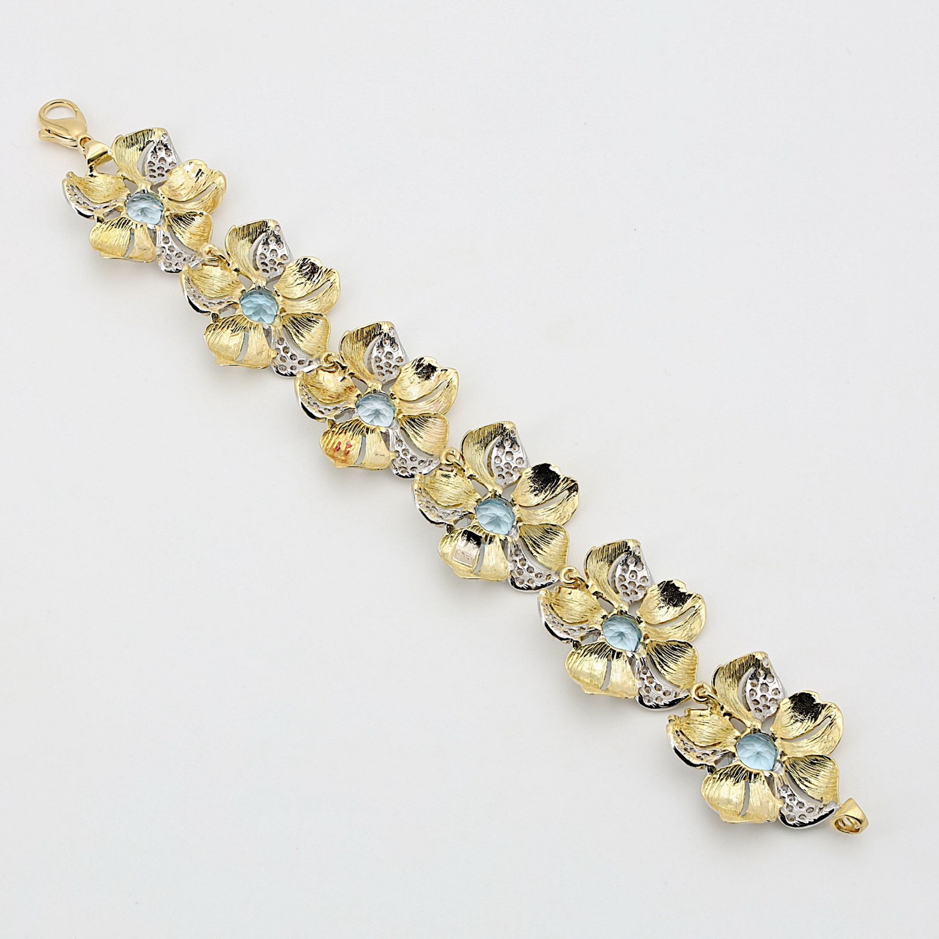 Bracelet, 750 gold with topazes and cubic zirconias - Image 4 of 4