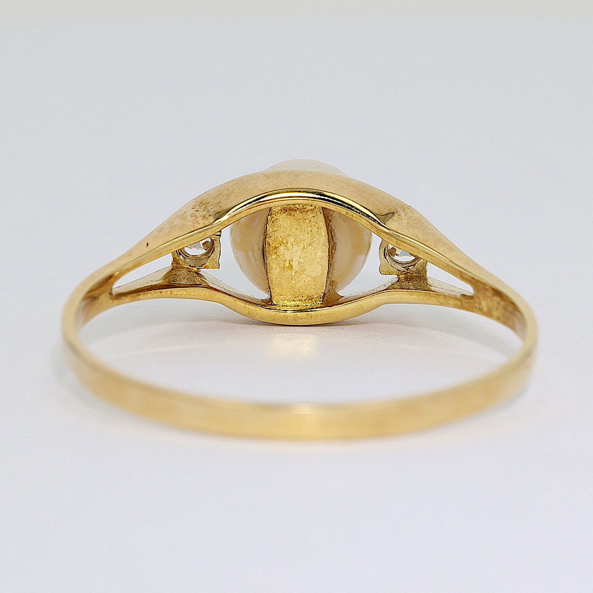 Ring mit Zuchtperle und Diamanten - Bild 4 aus 6