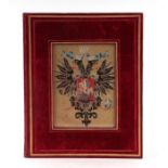 A velvet blotter with very fine woven Russian eagle to cover, this was part of the material from the
