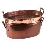 A large country house copper daubiere (used for slow cooking stews), 52cms wide.