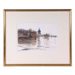 Leslie Worth (1923-2009) - A Watercolour Study By The River at Toulouse - signed lower right, Thomas