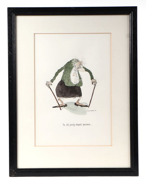 Annie Tempest - An Old Poorly Shaped Specimen - original cartoon, watercolour, signed and dated '97,