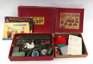 A vintage Meccano No.6 set, boxed; together with a Bako Building Set, boxed; four painted wooden