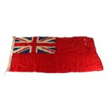 A Merchant Navy Red Ensign flag, approx 140 by 68cms; together with another, 84 by 44cms (2).