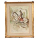 Spanish school - A Lipizzaner Horse & Rider - watercolour with additional pencil vignettes,