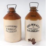 A Gibbs Mew & Co. Anchor Brewery Salisbury stoneware flagon; together with a J Lovibond & Sons