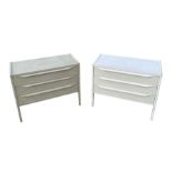 Two modern design Chelsea Textiles painted chests, each with three long drawers, each 79cms wide (