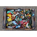 A large quantity of play worn diecast vehicles to include Dinky, Corgi and Lesney..