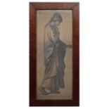 In the manner of Dante Gabriel Rosetti - a full length portrait of a man wearing a robe, monogrammed