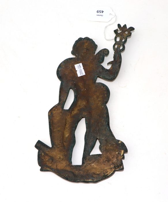 A pair of gilt bronze wall plaques depicting putti, 26cms high (2). - Image 3 of 9