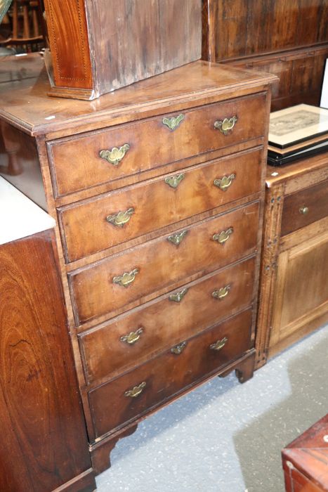 A pair of George III style mahogany chests, each with an arrangement of five long drawers, on - Image 4 of 31