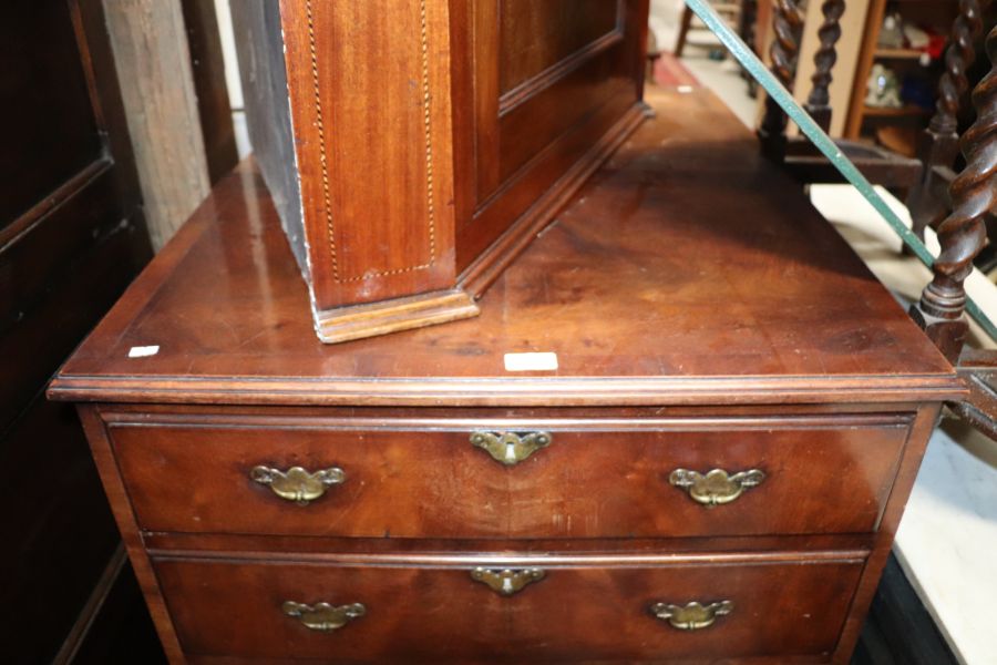 A pair of George III style mahogany chests, each with an arrangement of five long drawers, on - Image 6 of 31