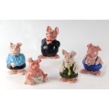A set of five Wade Nat West piggy banks.Condition ReportAll are in good condition with no chips or
