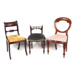 Three Victorian mahogany dining chairs (3).