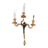 A Louis XVI style ormolu figural wall light, approx 40cms wide.