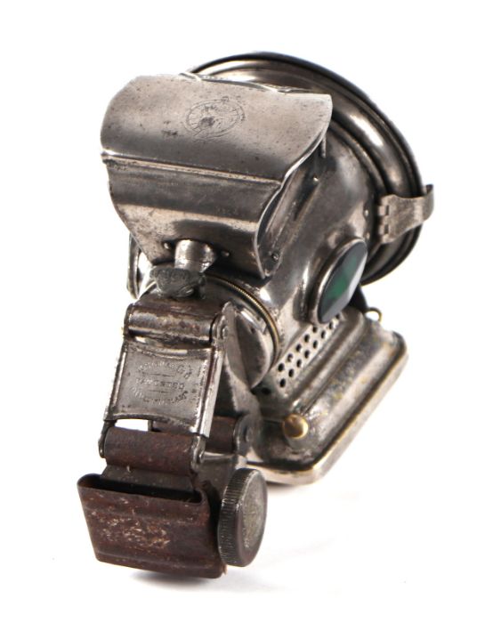 A Joseph Lucas Ltd Silver King petrol or kerosene bicycle / motorcycle headlamp with 6.5cms lens and - Image 2 of 2