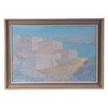 Maria Penn (mid 20th century school) Mediterranean Scene - oil on board, framed, inscribed by the