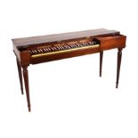 A Johannes Morley London Fecit clavichord in a mahogany case, on tapering reeded legs, 138cms