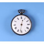 An early 19th century George IV silver open faced pocket watch, the white enamel dial with Roman