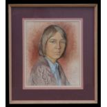 Kohler - Portrait of a Young Woman - Rowley Gallery label to verso, watercolour, framed & glazed, 27
