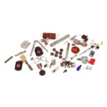 A quantity of collectable items to include K.L.G spark plug case with spark plug; penknives;