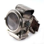 A Joseph Lucas Ltd Silver King petrol or kerosene bicycle / motorcycle headlamp with 6.5cms lens and