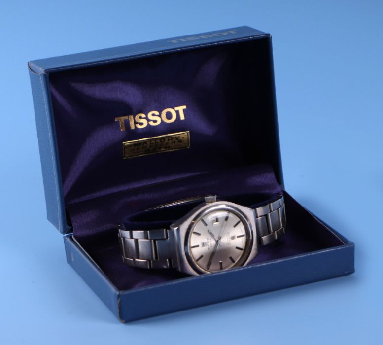 A 1970's Tissot Automatic Seastar gentleman's wristwatch, the silvered dial with baton indices,