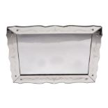 A contemporary Venetian style glass hanging wall mirror, 66cms wide.