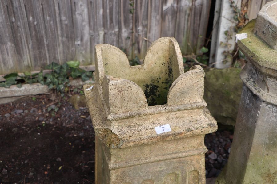 A pair of pottery chimneypot planters, 72cms high (2). - Image 6 of 7