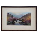 V Bre (late Victorian school) - Highland Landscape with Stream in the Foreground - gouache, signed