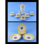 A Crown Ducal Art Deco part tea set, a Paragon part desert set and other items.