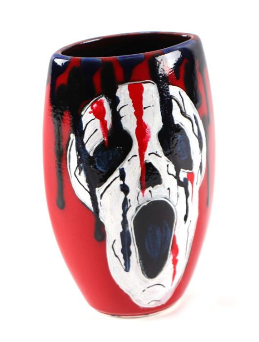 An Anita Harris first trial vase in the Scream pattern, signed in gold script to the base, 19cms