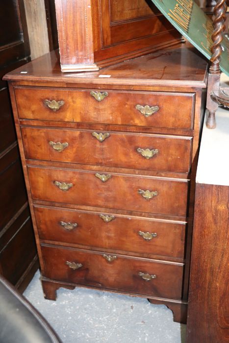 A pair of George III style mahogany chests, each with an arrangement of five long drawers, on - Image 5 of 31