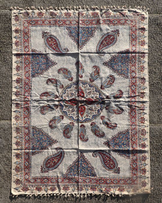 An Iranian Esfahan traditional cotton hand printed wall hanging, 100 by 150cms.