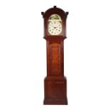 A 19th century 8-day longcase clock, the arched painted wooden dial with Roman numerals, signed '