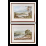 Keith Burtonshaw (20th century British) - a pair of lakeside landscape scenes, signed lower left,