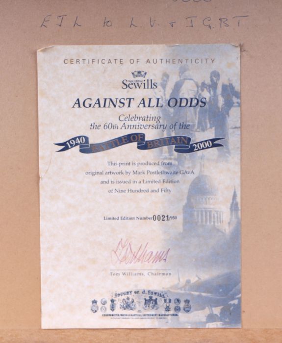 After Mark Posthlewaite - Against All Odds - limited edition print, numbered 21/950, signed by the - Image 3 of 3