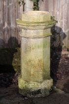 A large chimney planter of octagonal form, 79cms high.