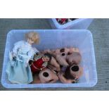 A quantity of vintage dolls, parts and other items.