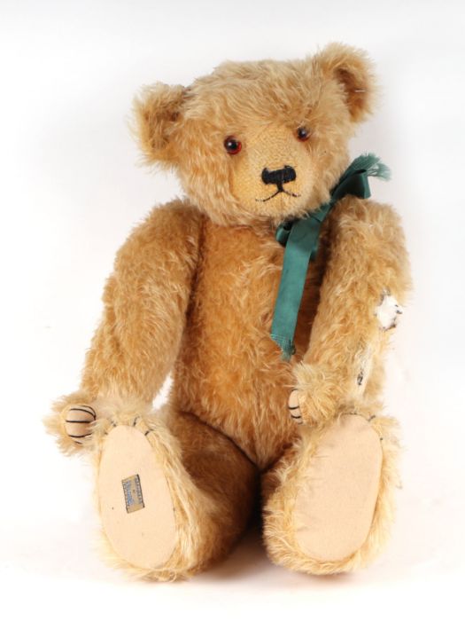 A vintage Alpha-Farnell plush teddy bear with growler, approx 60cms high.